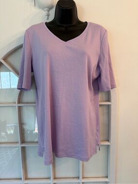 Lot of 2 shirts Talbots large and A New Day oversized Medium. Lilac and Blue